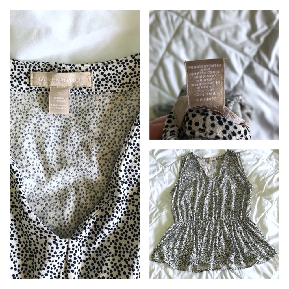 ⬇️Banana Republic polka dot peplum Sz:Large